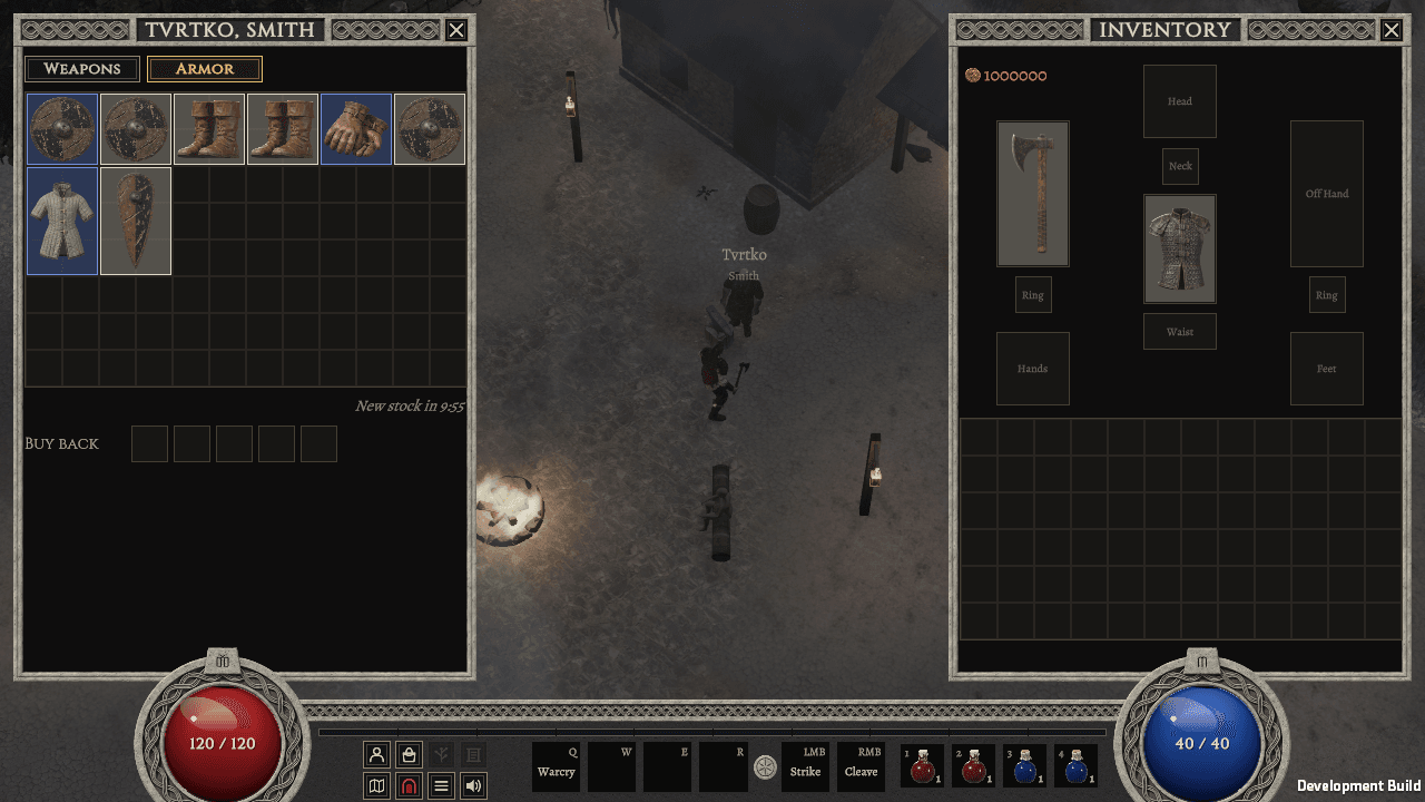 Tvrtko the smith’s Armor tab with shields, boots, gloves and body armor